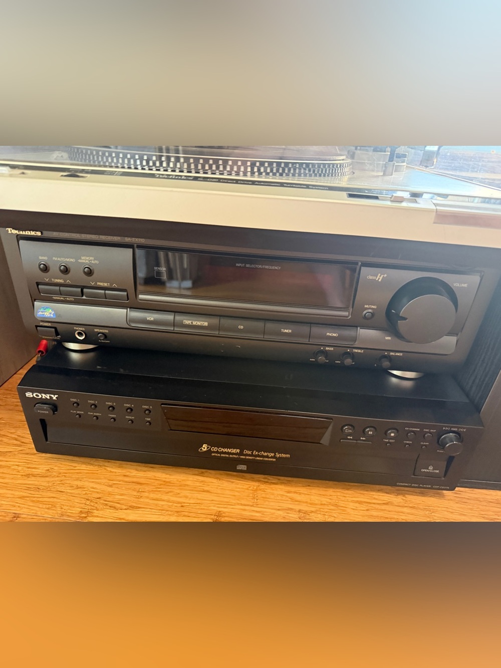 Technics and Sony Home Stereo System Stack Component Audio Bundle with Turntable - Picture 12 of 15
